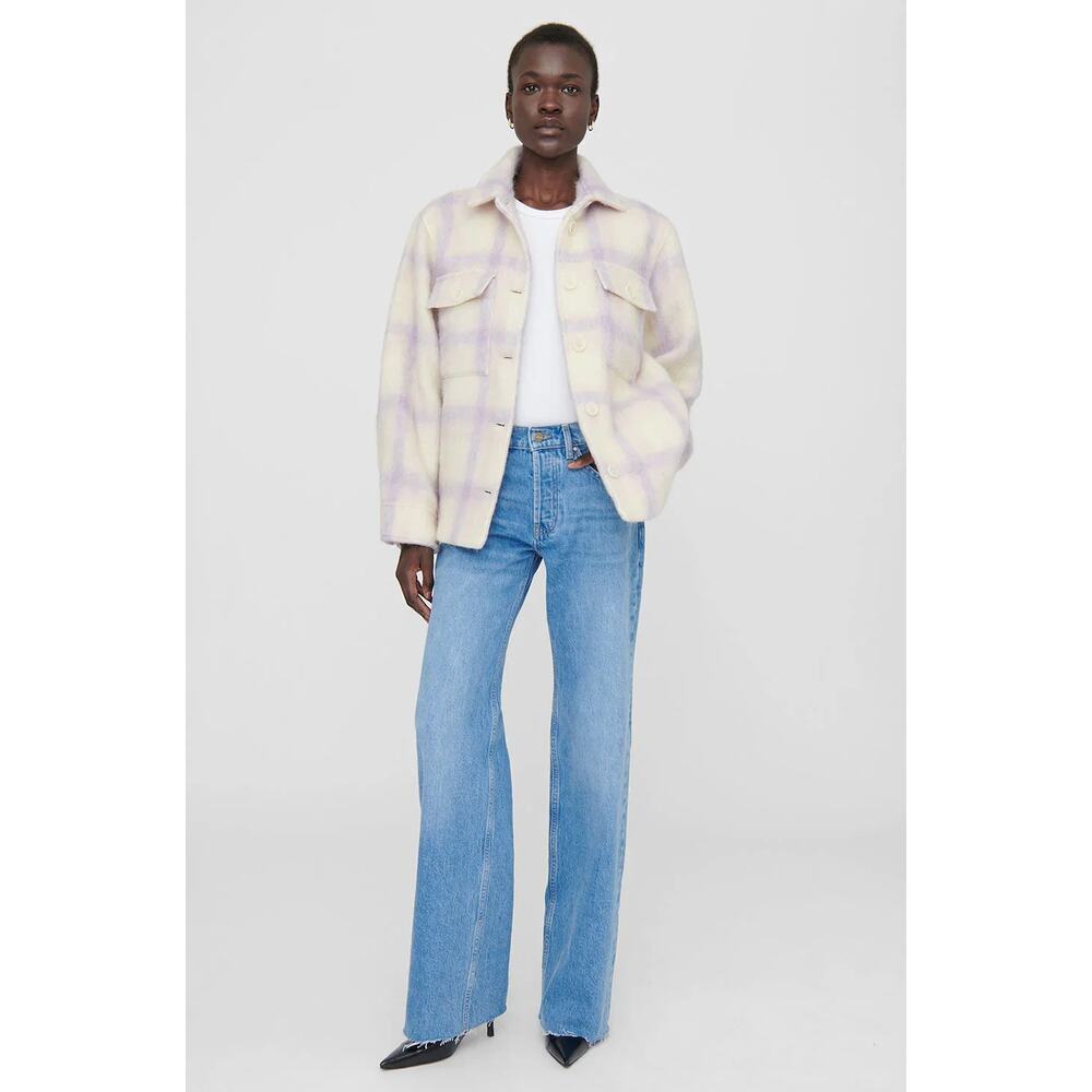 NWT Anine Bing Phoebe Jacket in Lavender and Cream Size L